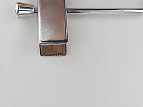 Довжина 35 см. Плічка вішалки тремпеля металевий з пластмасовою вставкою білого кольору, для штанів і спідниць, фото 3