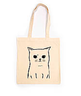 Эко-сумка шоппер рисунок кот ручная роспись ручная работа