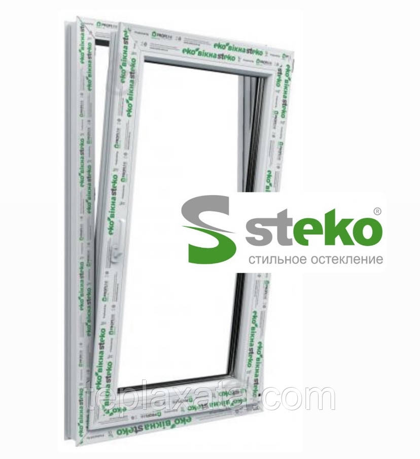 STEKO Вікно м/п біле двостулкове 1,0 х 1,5 м