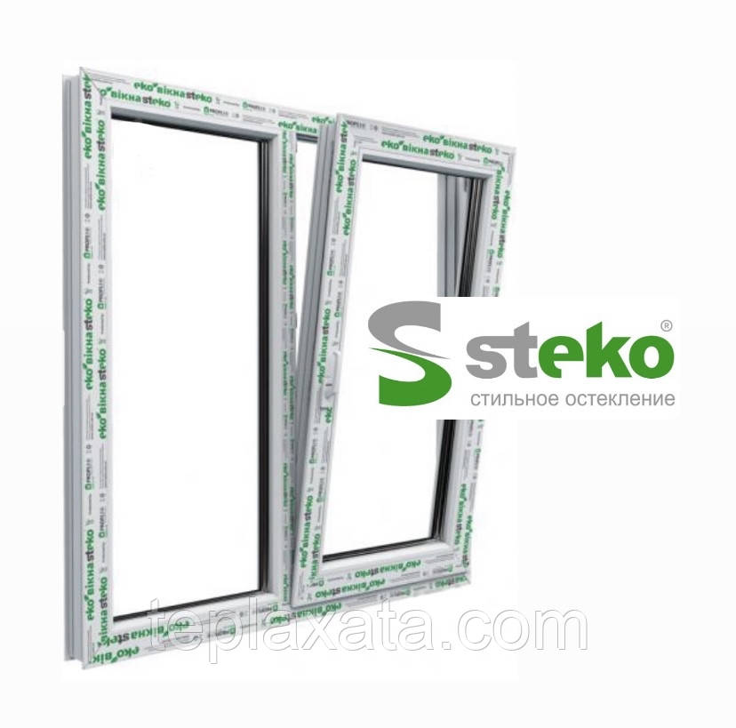 STEKO Вікно м/п біле двостулкове 1,5 х 1,5 м
