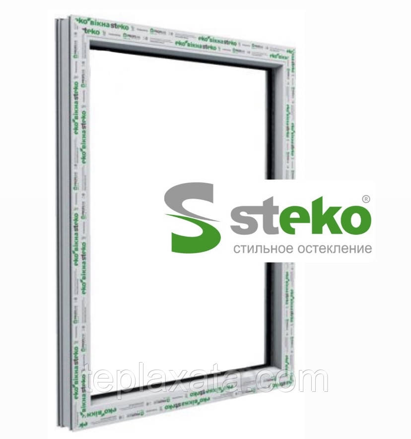 STEKO Вікно глухе металопластикове біле 1,0 х 1,5 м