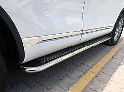 Бокові пороги Maydos V2 (2 шт., нерж) для Volkswagen Amarok 2010-2022 рр