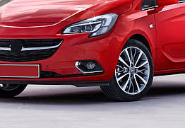 Накладки на противотуманки OmsaLine для Opel Corsa E (2015-2019) Нержавіюча сталь (2 шт)