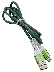 Кабель USB тканинний кольоровий 1 м microUSB