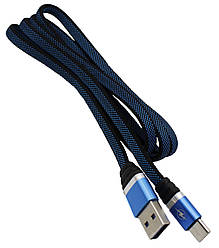 Кабель USB тканинний кольоровий 1 м Type-C