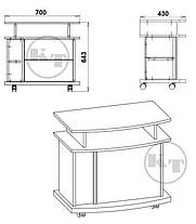 Тумба під телевізор Амбасадор 643х700х430мм Компаніт, фото 2