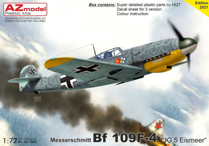 Пластикова модель 1/72 AZ model 7685 німецький винищувач Messerschmitt Bf 109F-4 „JG.5 Eismeer“