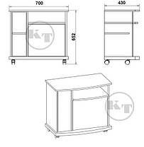 Тумба під телевізор NEW Амбасадор 652х700х430мм Компаніт, фото 2
