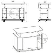Тумба під телевізор Америка 643х800х440мм Компаніт, фото 2