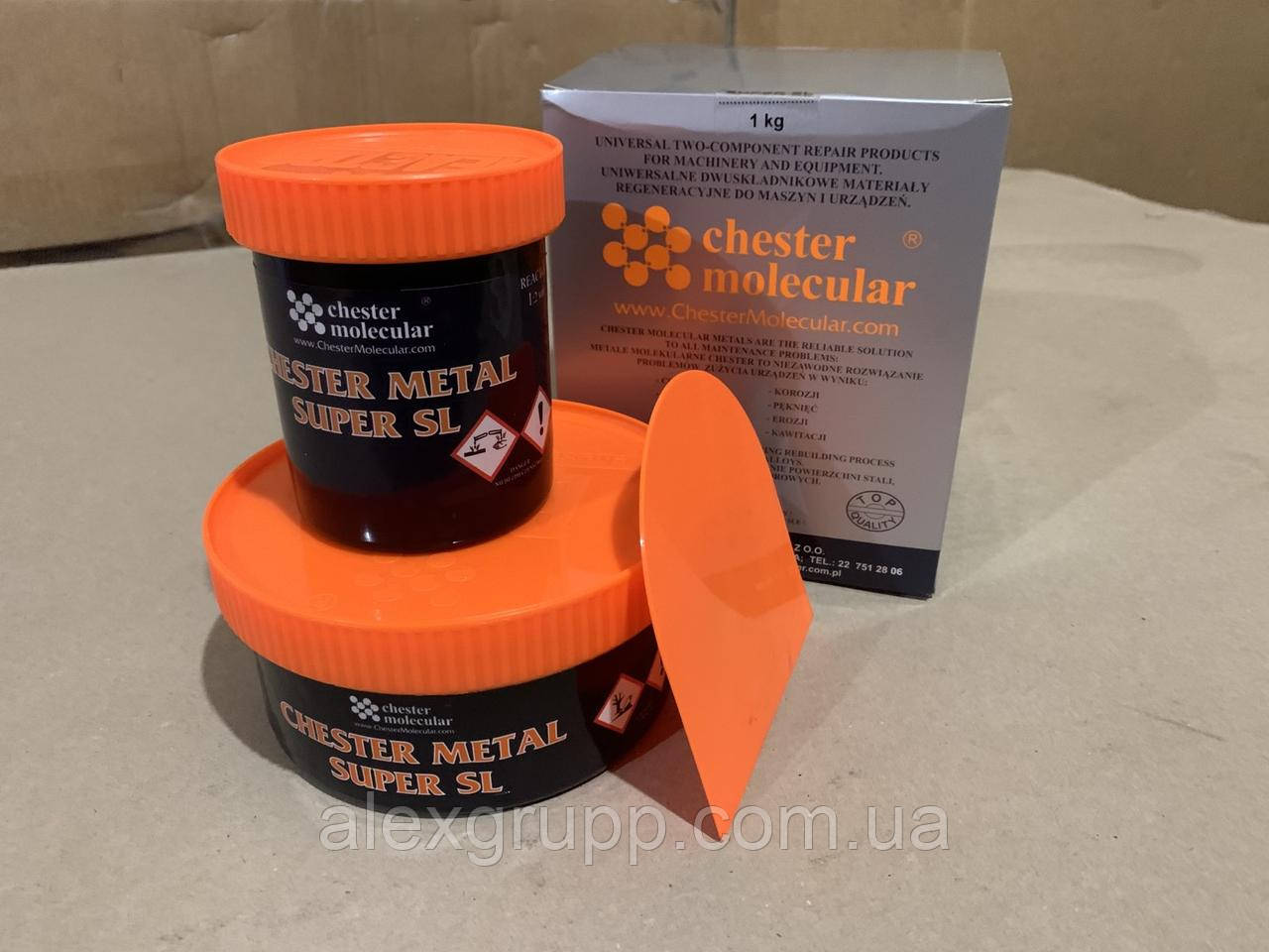 Паста для заповнення тріщин, зварювальних швів, місць корозії, Chester Molecular Metal Super SL 1кг