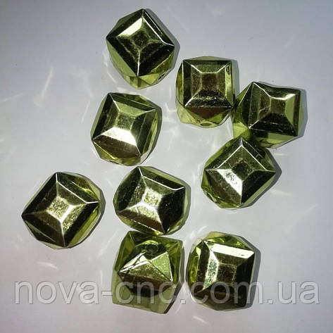 Намистини "Бочонок" пластик 23 мм лимонний 500 грам, фото 1