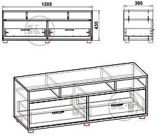Тумба під телевізор Плазма 430х1202х380мм Компаніт, фото 2