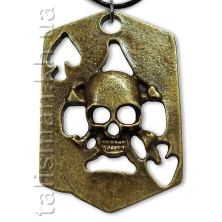 Кулон KN-07 - Карта з черепом (бронза)