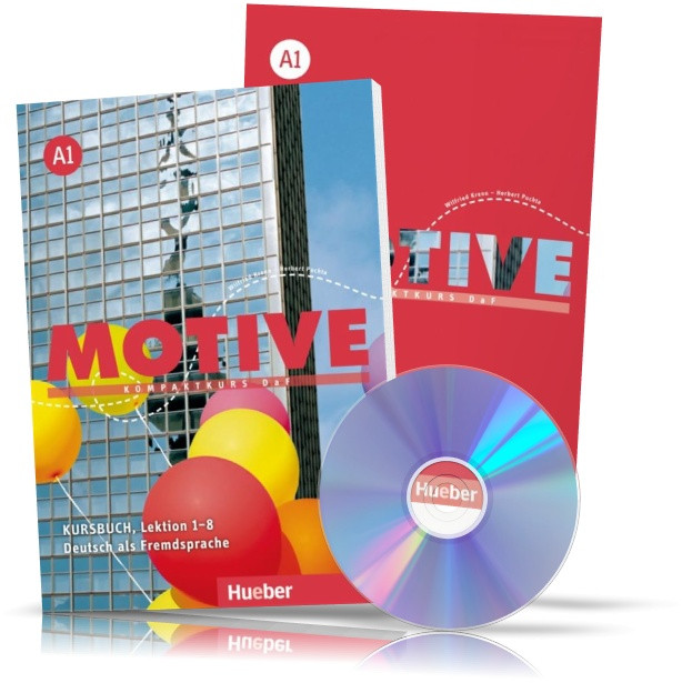 Motive A1, Kursbuch + Arbeitsbuch + CD / Підручник + зошит (1~8) комплект з диском німецької мови
