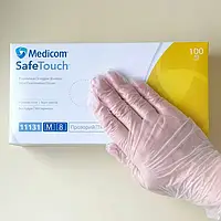 Перчатки виниловые прозрачные неопудренные р.М "SafeTouch®" 100шт./уп.(50пар)