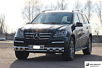 Защита переднего бампера  (двойная нержавеющая труба - двойной ус) Mercedes-Benz GL 164 (06-12)