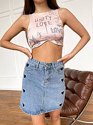 Спідниця , матеріал: джинс. Розміри: 34,36,38,40 . (52030)
