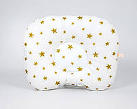 Детская ортопедическая подушка BabySoon "Золотые звезды" 22 х 26 см с наполнителем высшего сорта (544)