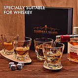 Набір для віскі 4 дизайнерських келиха Whiskey Glasses Set, 4 Fashioned Whisky Glasses, фото 3