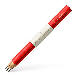 Олівці чорнографітні Graf von Faber-Castell 3 graphite pencils Guilloche Red, корпус червоний 3 шт, 118632