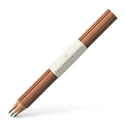 Олівці чорнографітні Graf von Faber-Castell 3 Graphite Pencils Brown, корпус коричневий, 3 штуки, 118637
