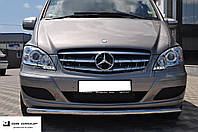 Защита переднего бампера (одинарная нержавеющая труба - одинарный ус) Mercedes-Benz Vito (10-16)
