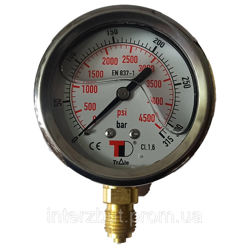 Манометр радіальний (гліцериновий) Dicsa MFI6304315V 1/4" 315 bar Іспанія