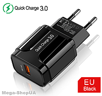 Мережевий зарядний пристрій для заряджання USB QC3.0 зарядний блок зарядка для телефону смартфона DE7B