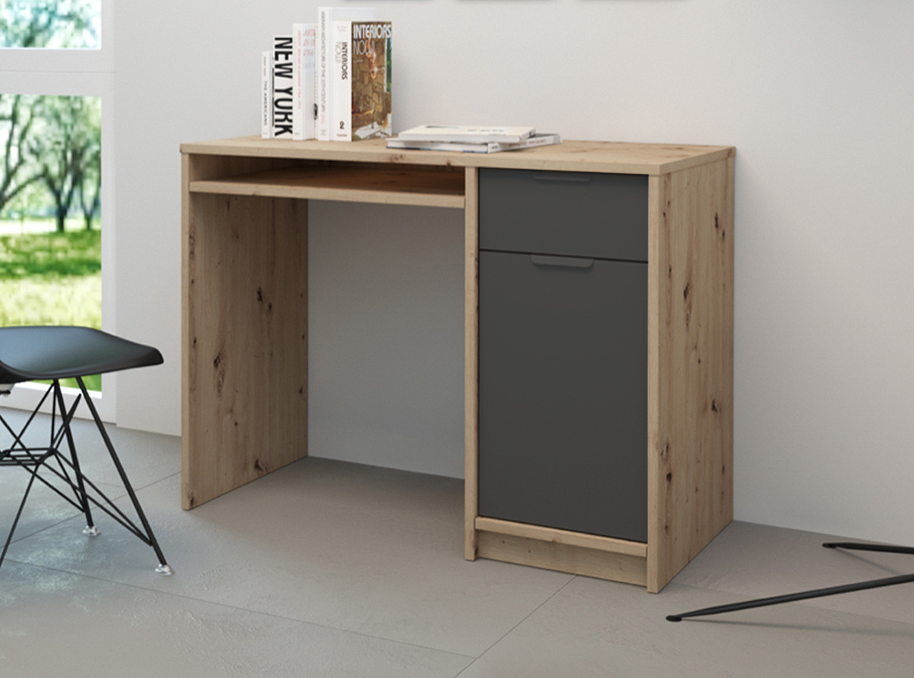 Письмовий стіл однотумбовий дизайнерський Canyon 8 ММ Комп'ютерний стіл для дому в стилі лофт, фото 1