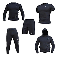 Компрессионная одежда комплект 5 в 1 Nike 2024 черный\стиль 2024\ для занятия спортом М, Полиэстер, Комплект, Для мужчин
