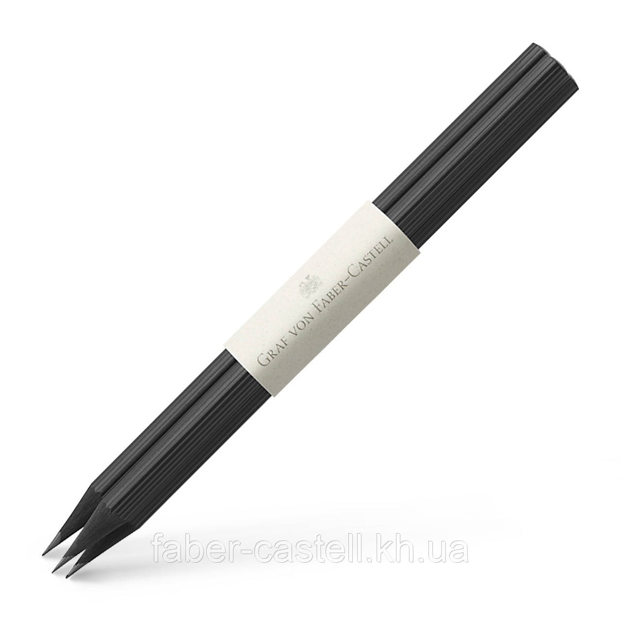 Олівці чорнографітні Graf von Faber-Castell 3 Graphite Pencils Black, корпус чорний, 3 штуки, 118638