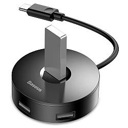 USB хаб BASEUS round box HUB adapter | Type-C to USB 3.0 * 1 + USB 2.0 * 3 |. Black