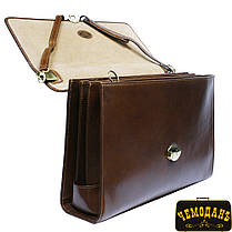 Портфель шкіряний Italico 7010 cognac коньячний, фото 3