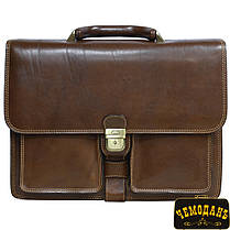 Портфель шкіряний Tony Perotti Italico 8013 cognac коньячний, фото 3