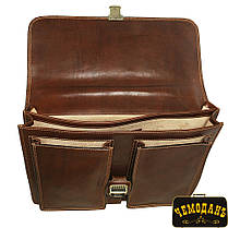 Портфель шкіряний Tony Perotti Italico 8013 cognac коньячний, фото 5