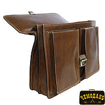 Портфель шкіряний Tony Perotti Italico 8013 cognac коньячний, фото 6