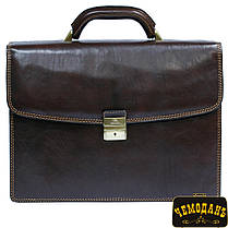 Портфель шкіряний Tony Perotti Italico 8087 moro коричневий, фото 3