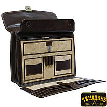Портфель шкіряний Tony Perotti Italico 8087 moro коричневий, фото 6