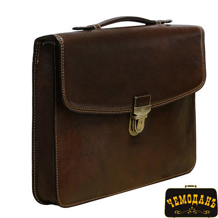 Портфель шкіряний Italico 8091L moro коричневий, фото 2