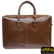 Портфель шкіряний Italico 8098 cognac коньячний, фото 3