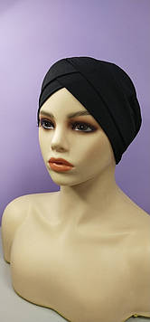 Чалма шапка 54-58 рр однотонна класична чорна