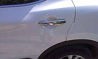 Накладки на ручки (4 шт., нержавейка.) С чипом, Carmos - Турецкая сталь для марки.авто. Nissan X-trail