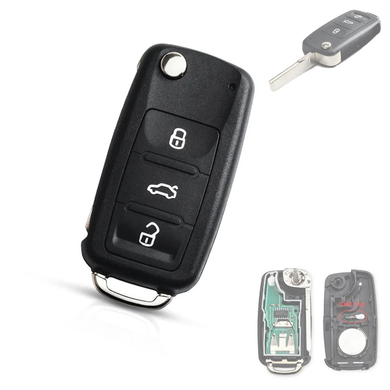 Ключ запалювання, чіп ID48 5K0837202AD, 3 кнопки, для Volkswagen, Seat, Skoda, фото 1
