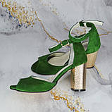 Замшеві босоніжки на високих підборах, фото 2