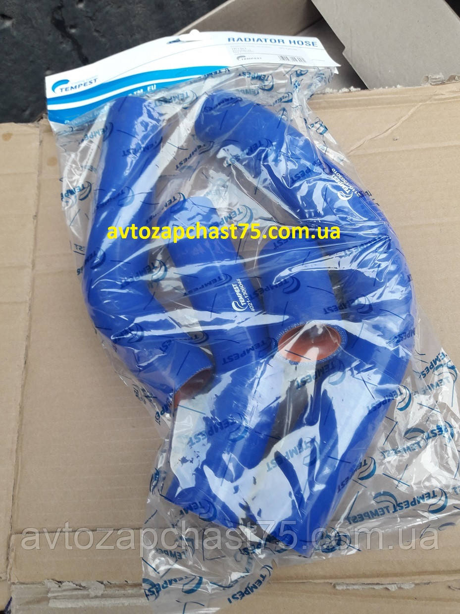 Патрубки радіатора Газ 3110, змз 402, комплект 4 штуки, силіконові (виробник Tempest, Тайвань), фото 1