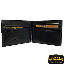 Затискач для купюр з монетницею шкіряний Tuscania 2322 nero чорний, фото 3