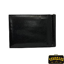Затискач для купюр з монетницею шкіряний Tuscania 2322 nero чорний, фото 3