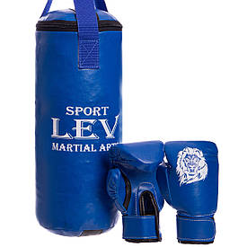 Боксерський набір дитячий (рукавички!мішок) LEV PVC UR LV-4686 Червоний Синій