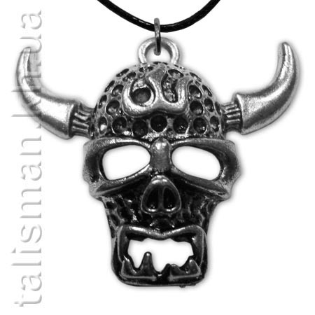 Кулон KN-28 - Череп з рогами (срібло)