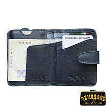 Портмоне кожаное Nevada 3796+RFID navy синий, фото 2